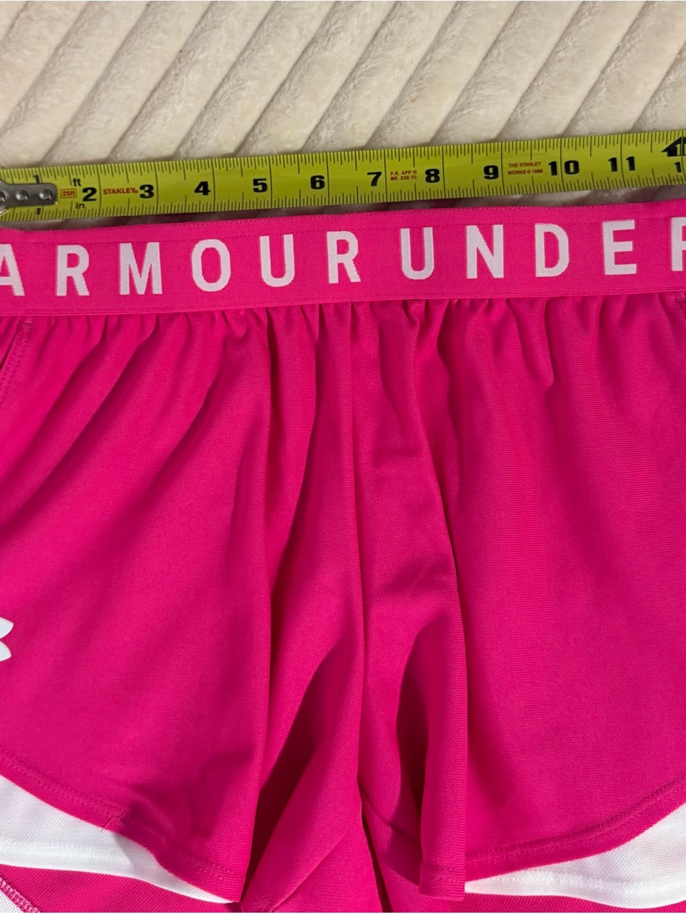 Under Armour Hot Pink Running Shorts with White Trim - NWT Size XS - Picture 5 of 6